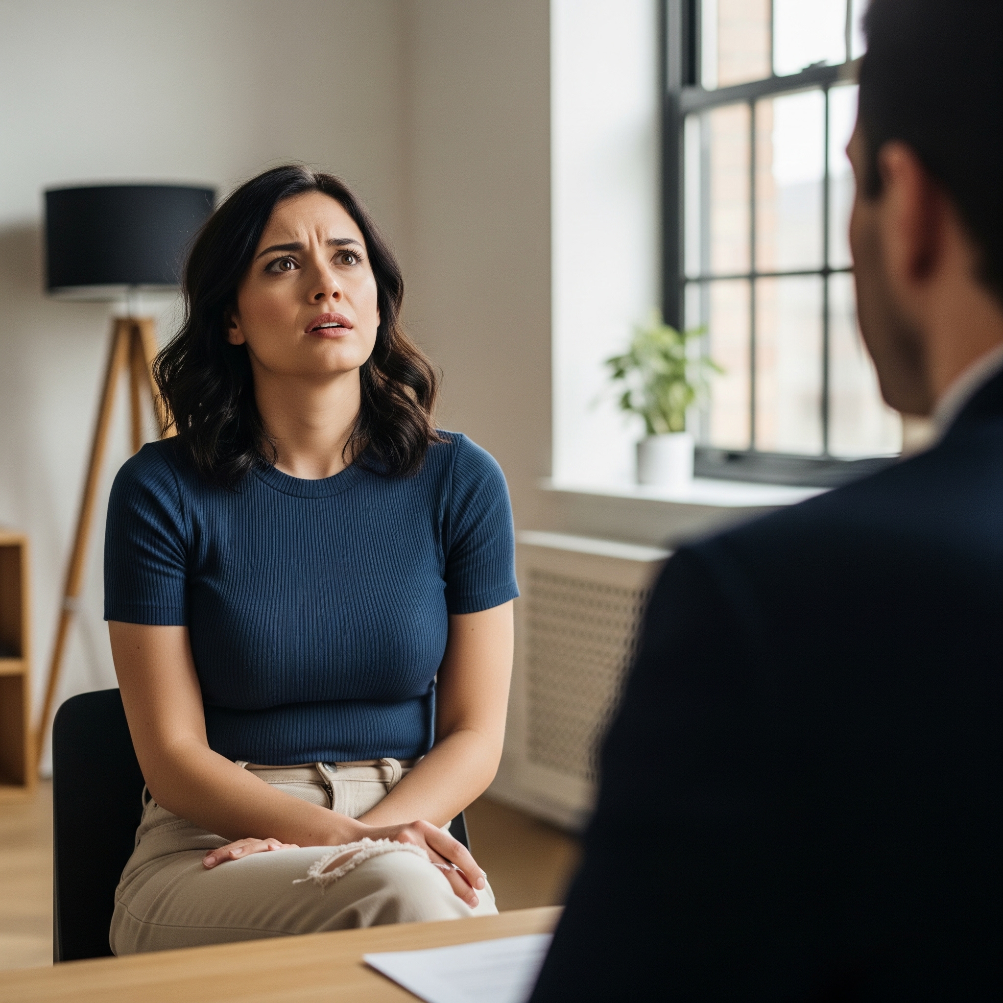 Job seeker interviewing for a job